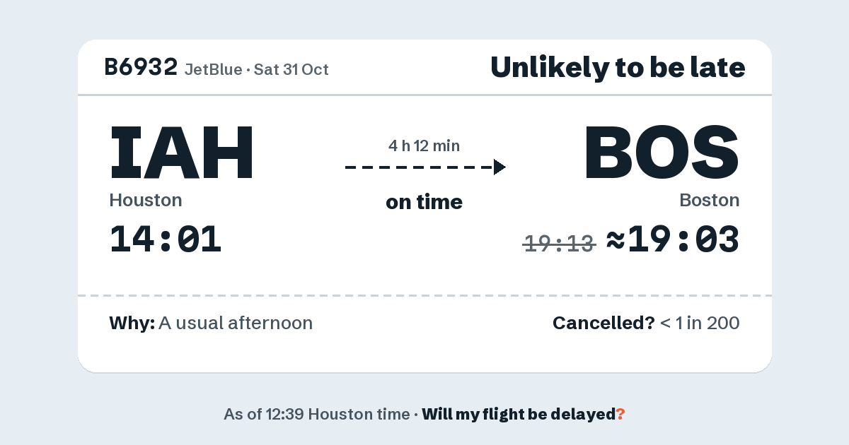 Link preview: B6932 lands about 19:03