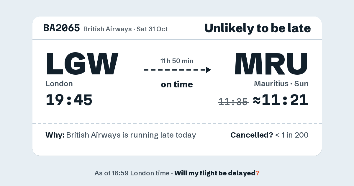 Link preview: BA2065 lands about 11:21
