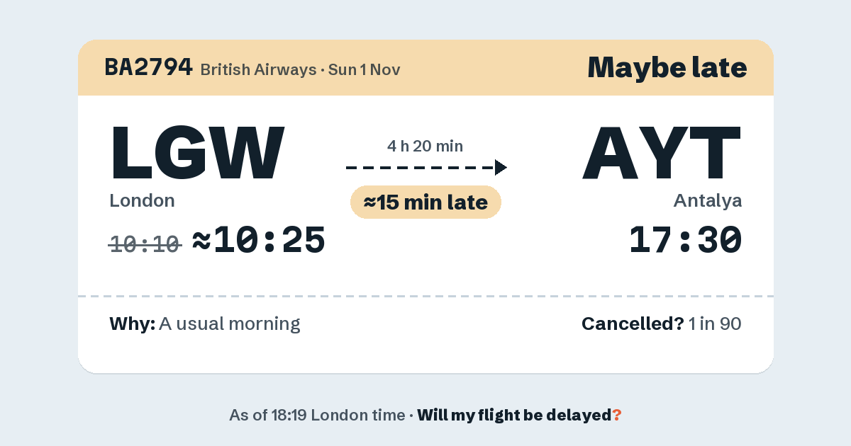 Link preview: BA2794 lands about 17:29