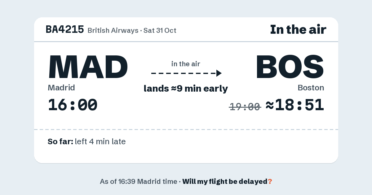 Link preview: BA4215 lands about 18:51