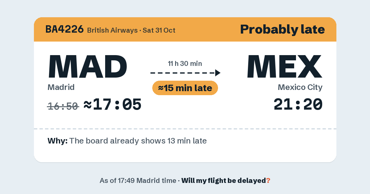 Link preview: BA4226 lands about 21:17