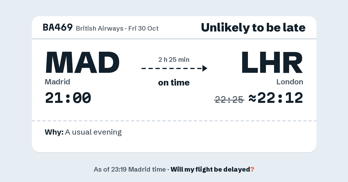 Link preview: BA469 lands about 22:12