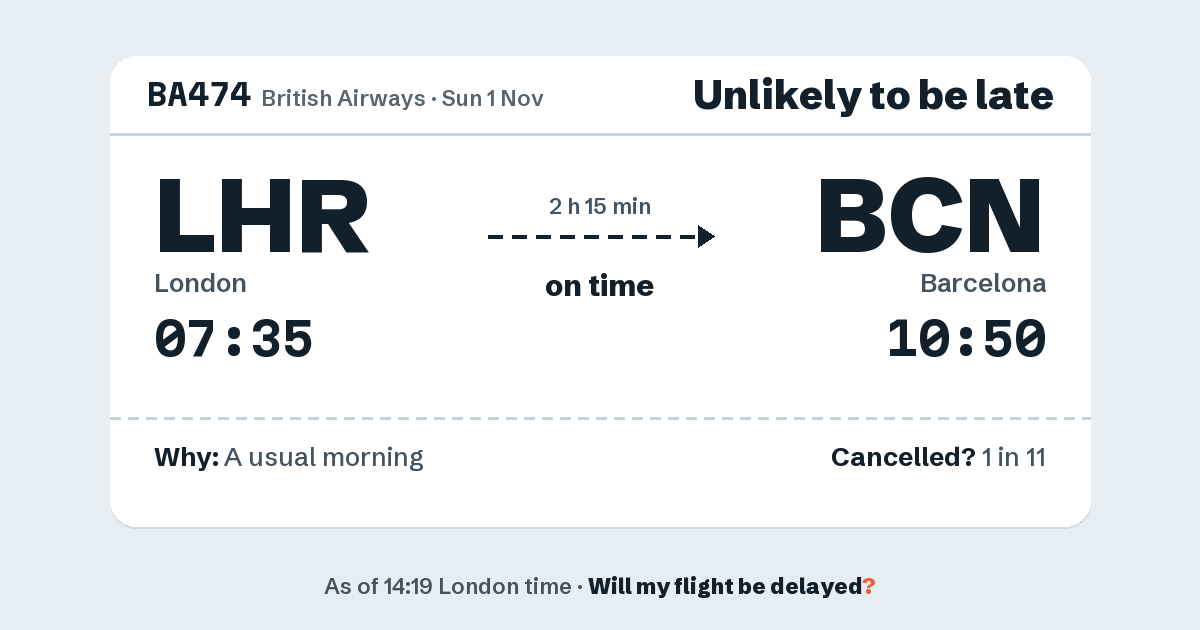 Link preview: BA474 lands about 10:47