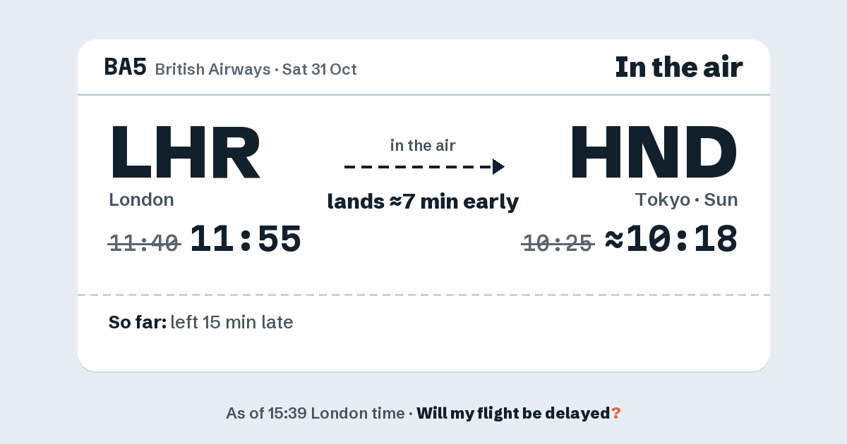 Link preview: BA5 lands about 10:18