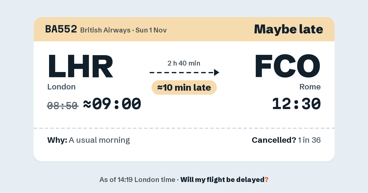 Link preview: BA552 lands about 12:31