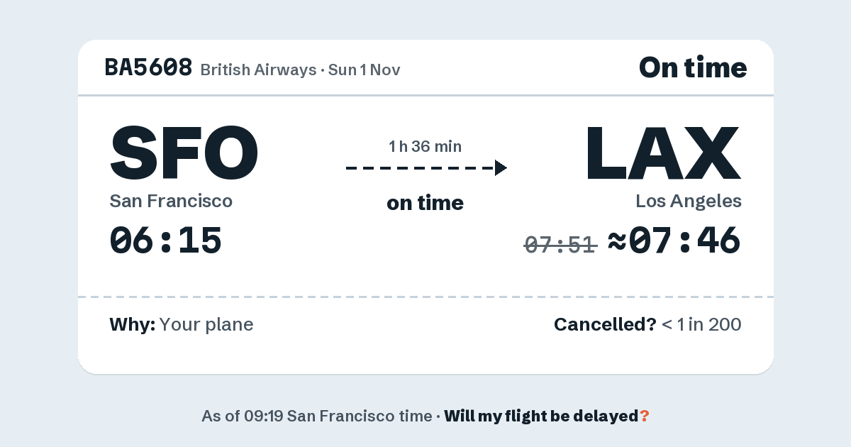 Link preview: BA5608 lands about 07:46