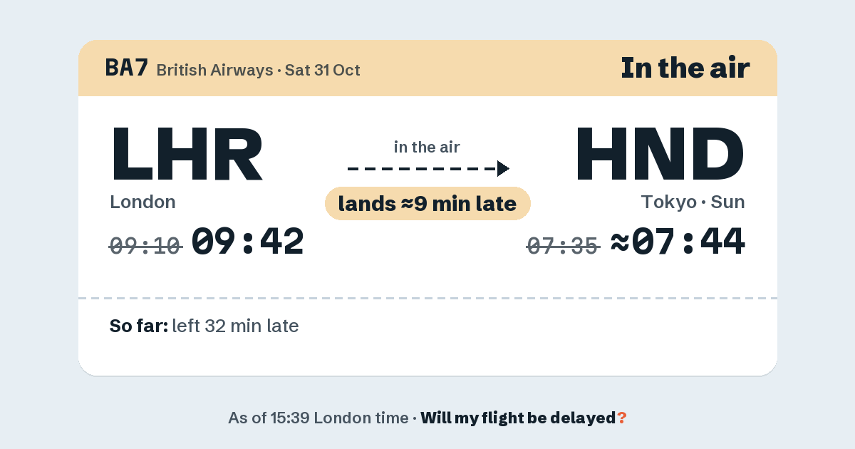 Link preview: BA7 lands about 07:44