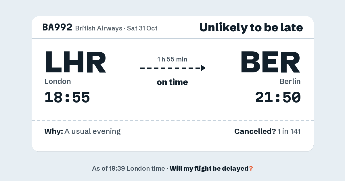 Link preview: BA992 lands about 21:52
