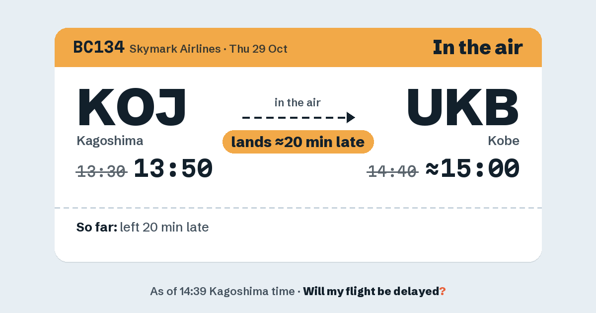Link preview: BC134 lands about 14:58