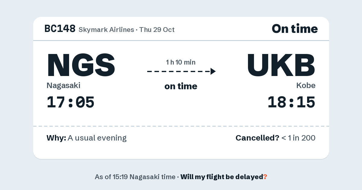 Link preview: BC148 lands about 18:15