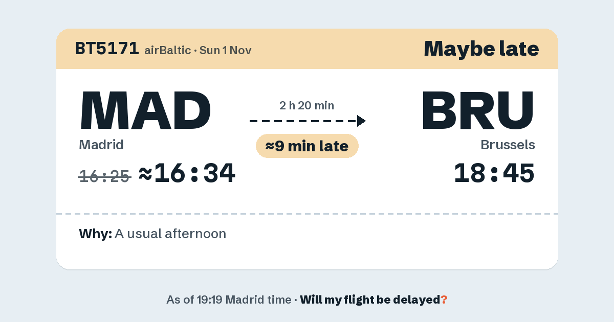 Link preview: BT5171 lands about 18:45