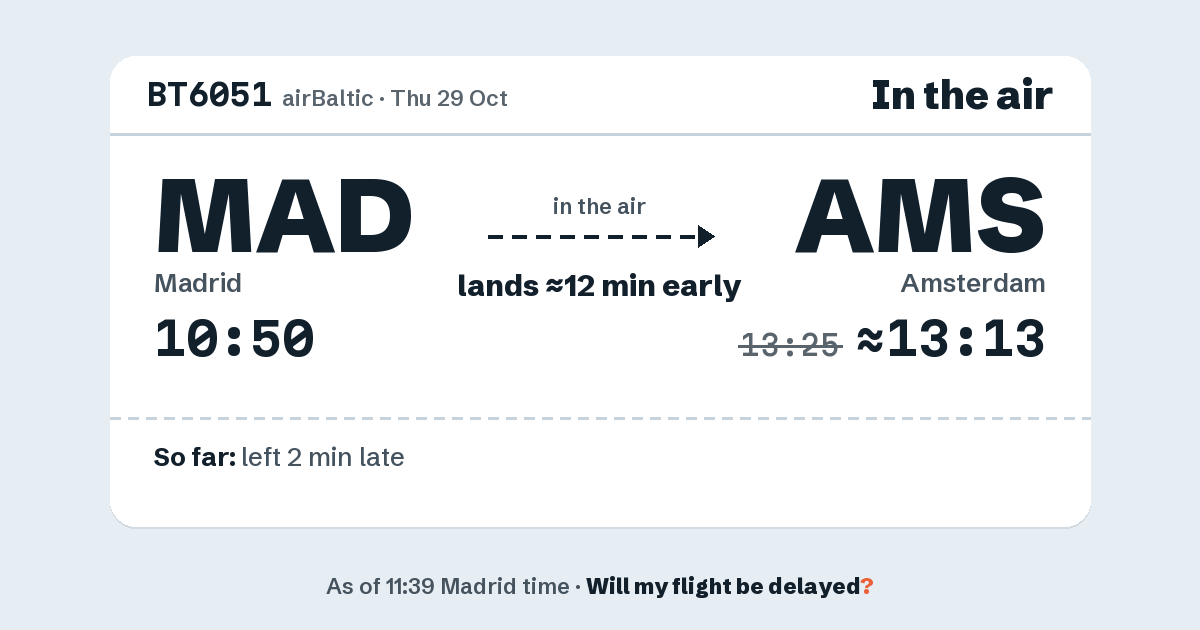 Link preview: BT6051 lands about 13:13