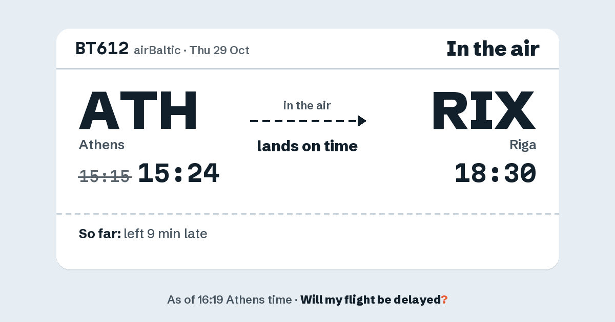 Link preview: BT612 lands about 18:28