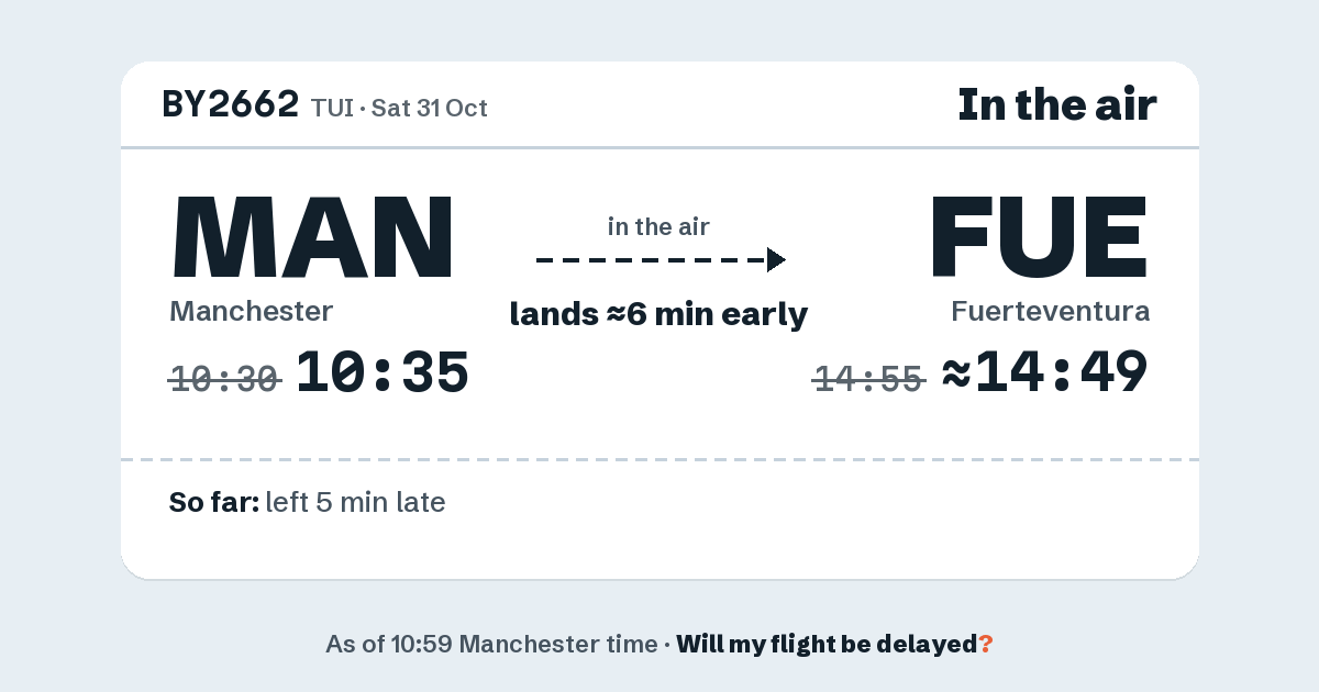 Link preview: BY2662 lands about 14:49