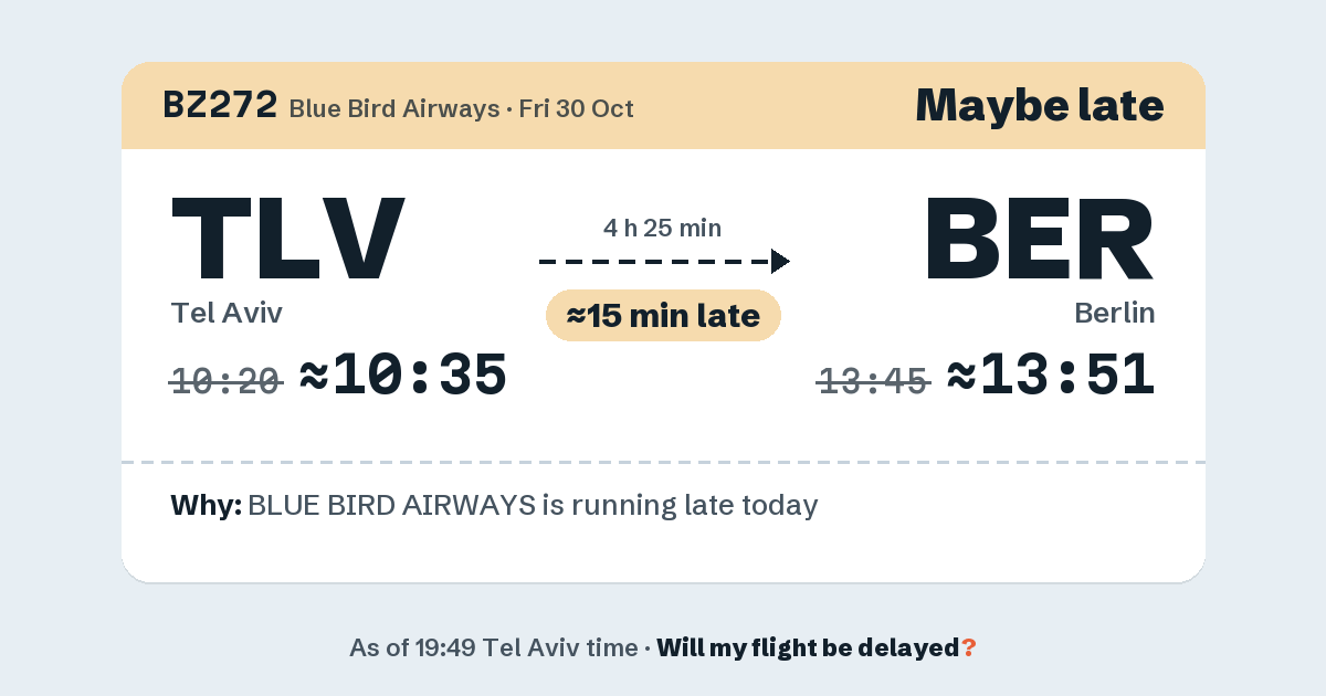 Link preview: BZ272 lands about 13:51
