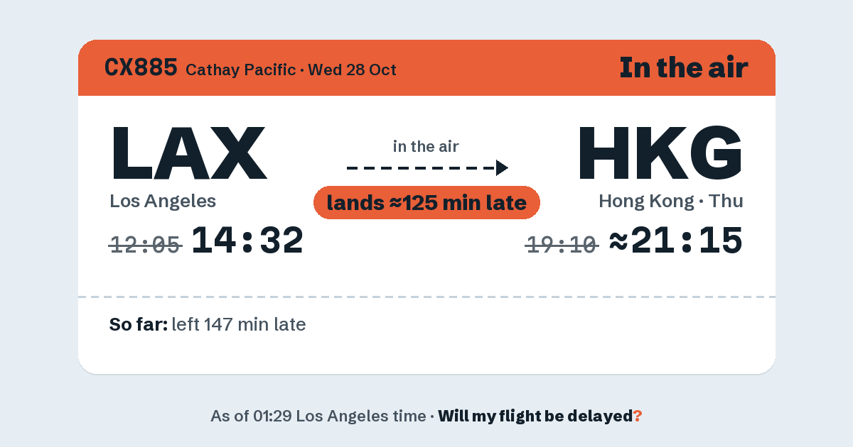Link preview: CX885 lands about 21:16