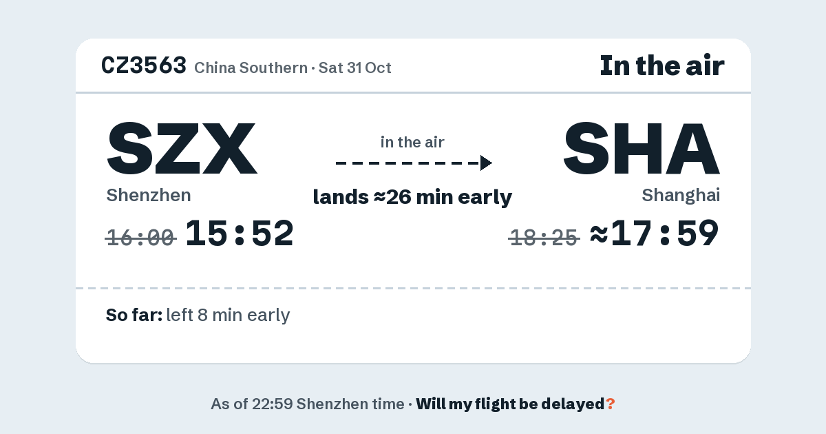 Link preview: CZ3563 lands about 17:59