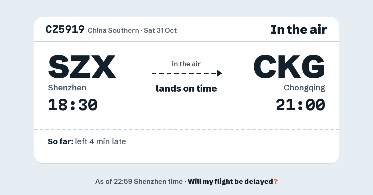 Link preview: CZ5919 lands about 20:57