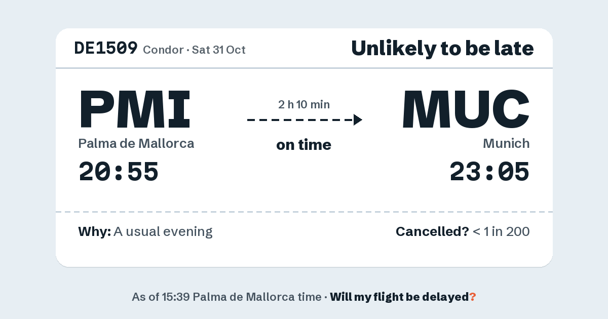 Link preview: DE1509 lands about 23:01