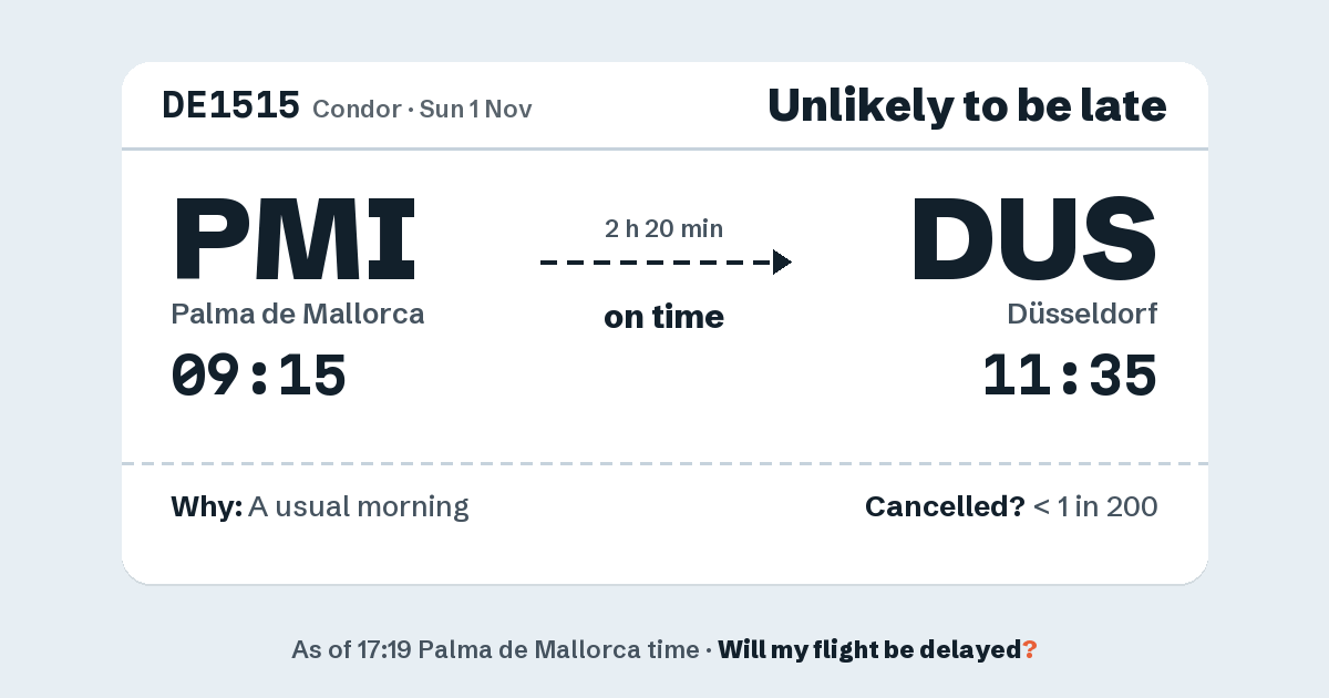 Link preview: DE1515 lands about 11:34