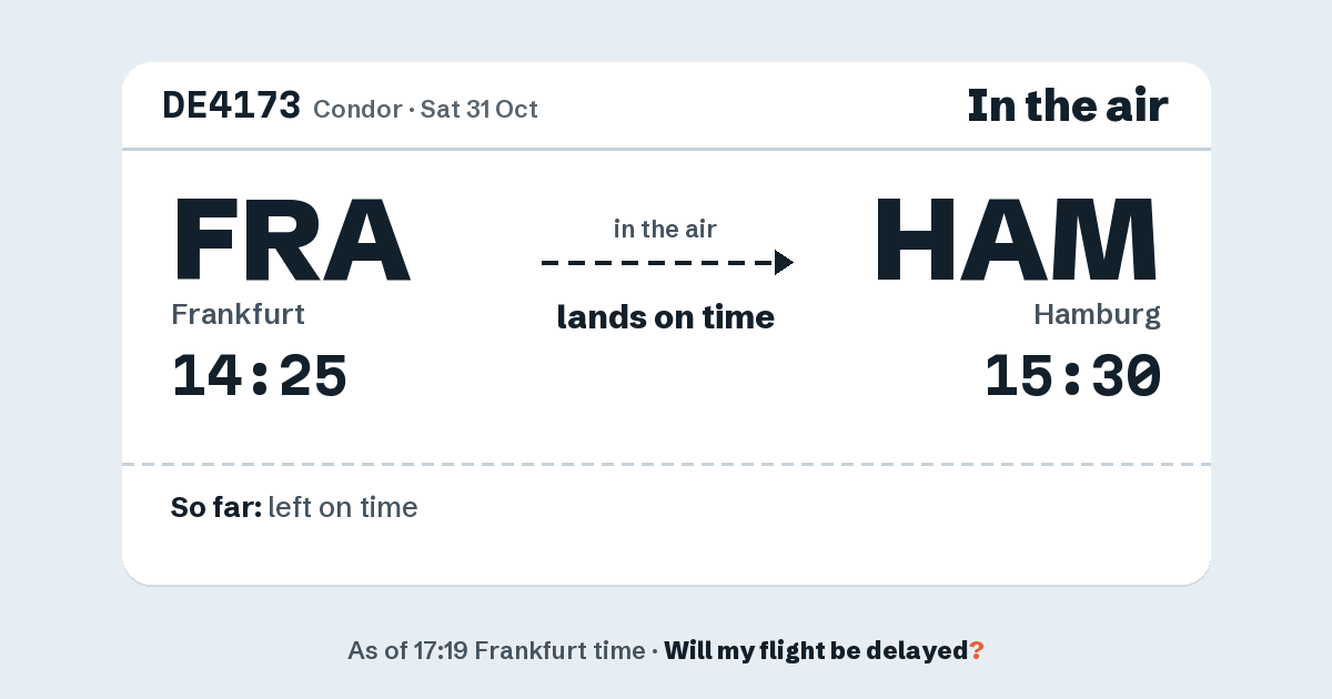 Link preview: DE4173 lands about 15:27