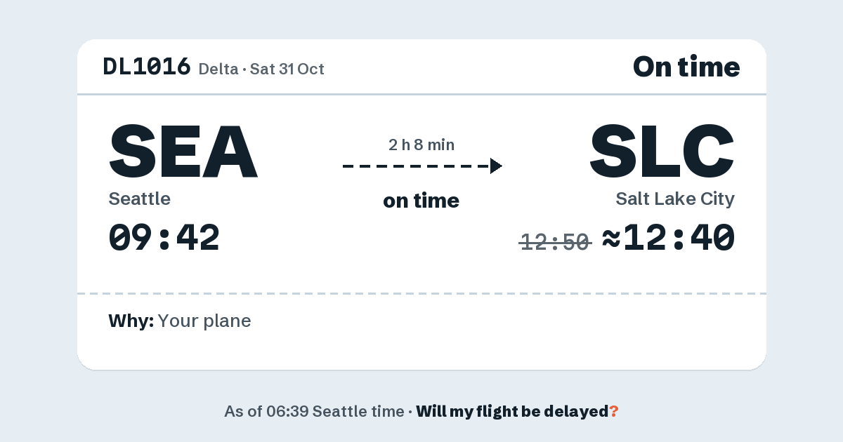 Link preview: DL1016 lands about 12:40