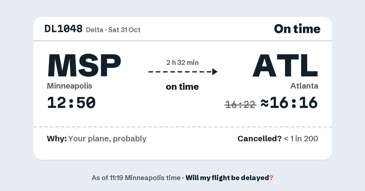 Link preview: DL1048 lands about 16:16