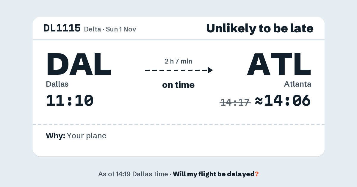 Link preview: DL1115 lands about 14:06