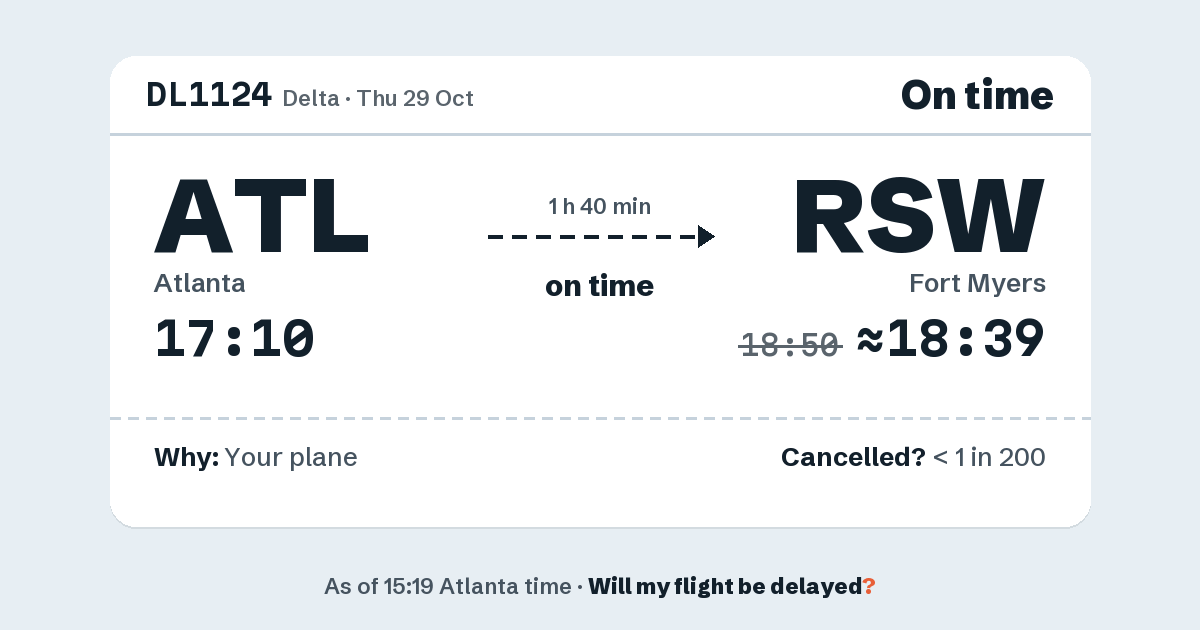 Link preview: DL1124 lands about 18:39