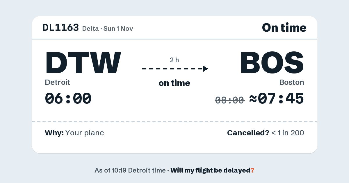 Link preview: DL1163 lands about 07:45