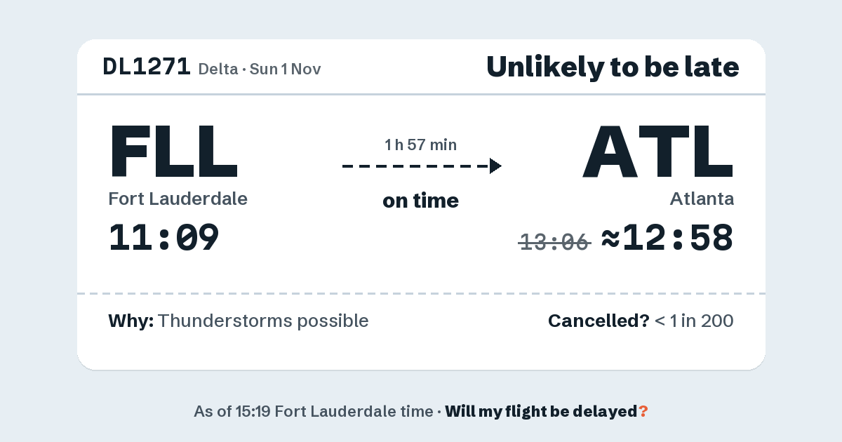 Link preview: DL1271 lands about 12:58