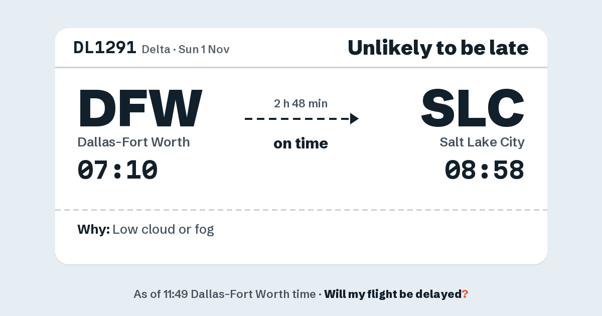 Link preview: DL1291 lands about 08:55