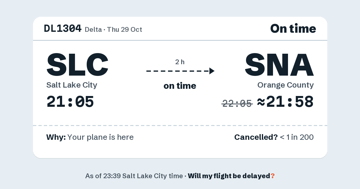 Link preview: DL1304 lands about 21:58