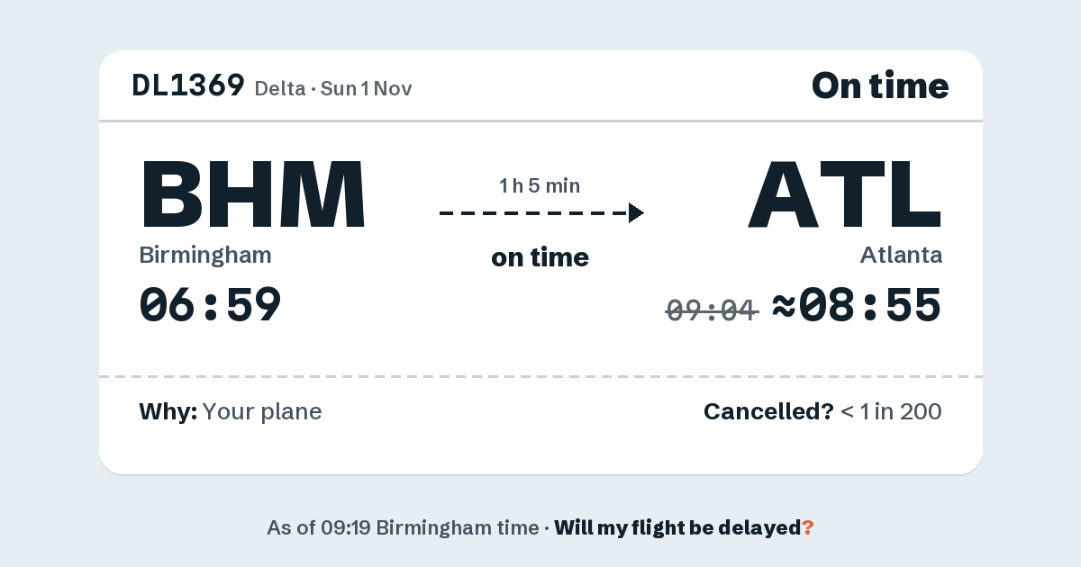 Link preview: DL1369 lands about 08:55