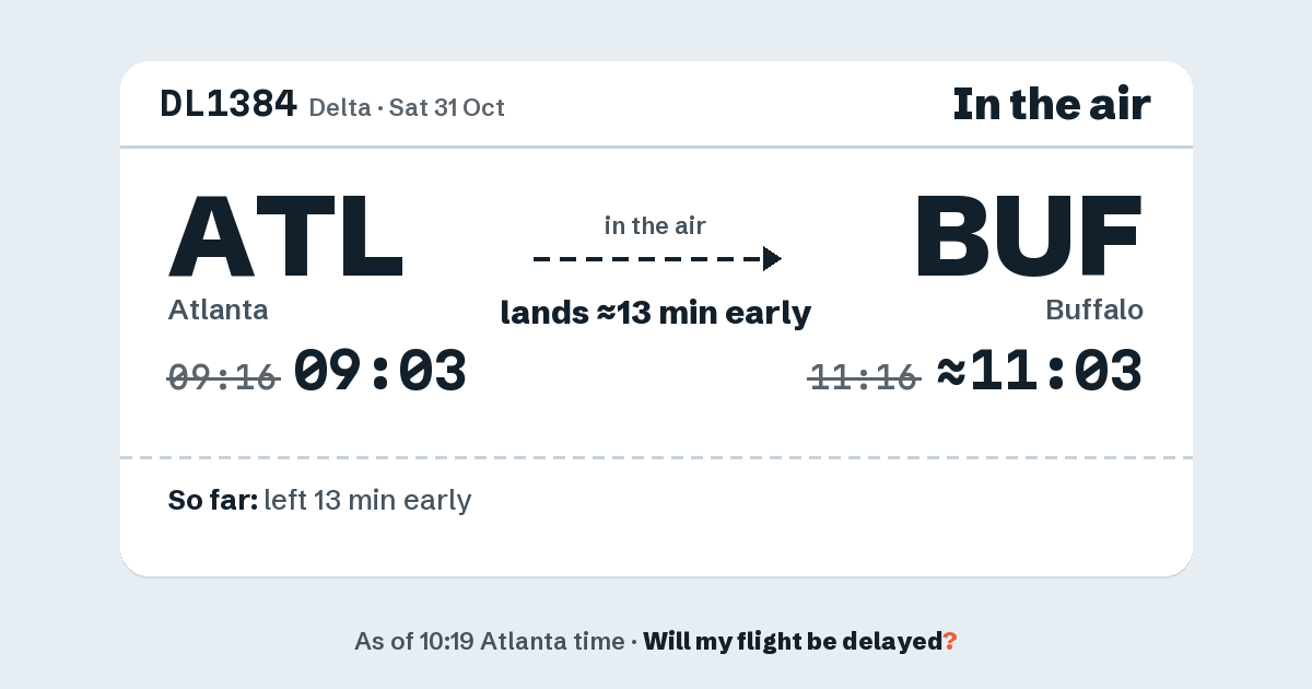 Link preview: DL1384 lands about 11:03