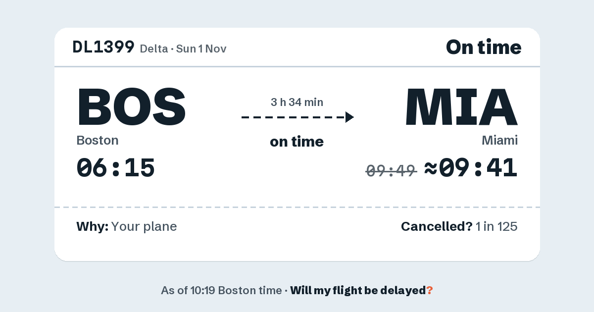 Link preview: DL1399 lands about 09:41
