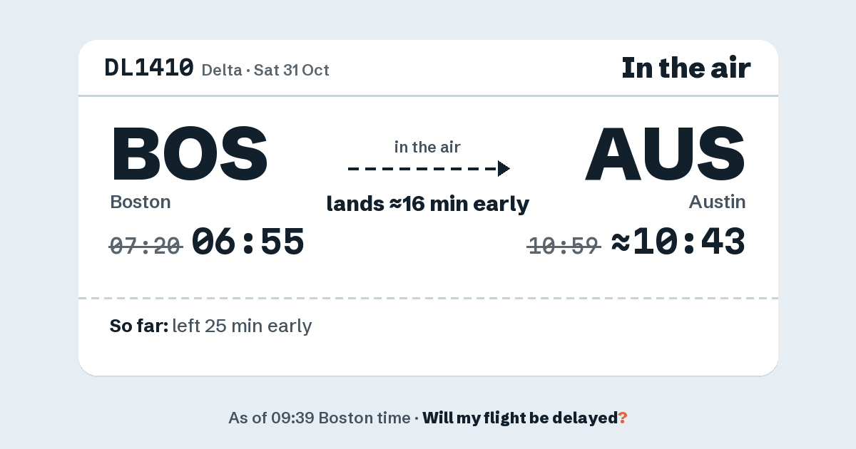 Link preview: DL1410 lands about 10:43