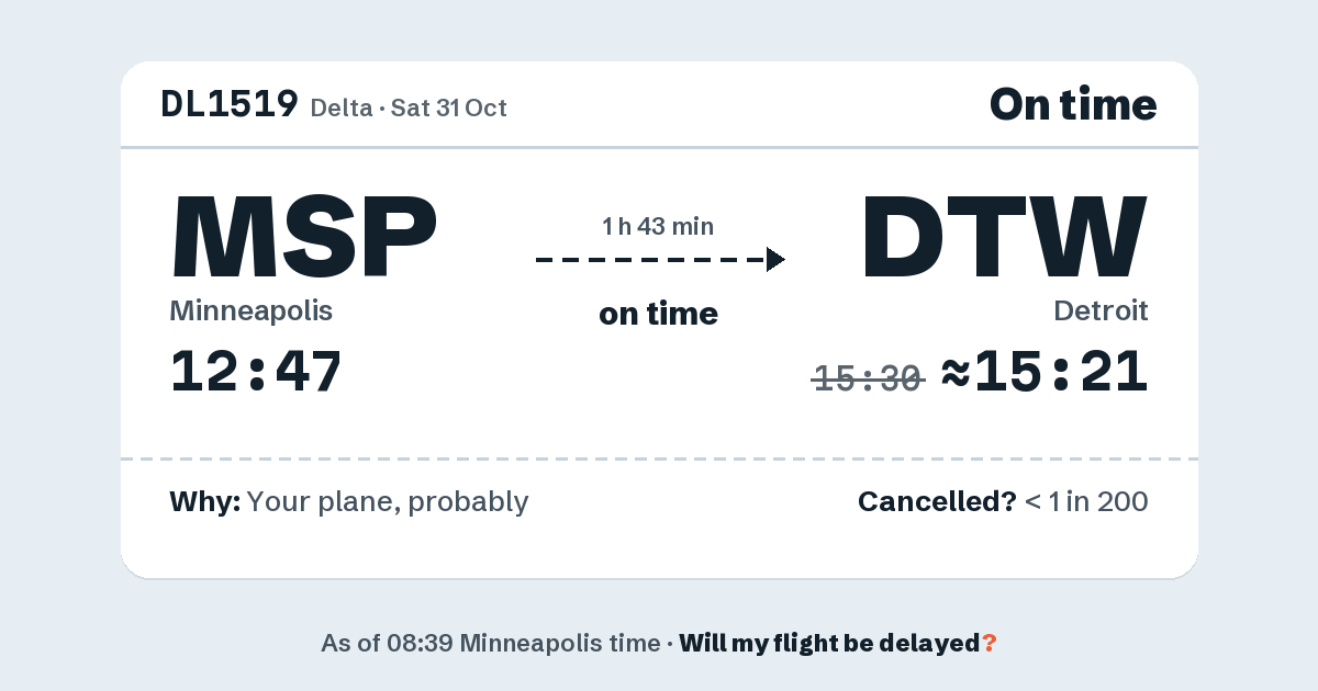 Link preview: DL1519 lands about 15:21