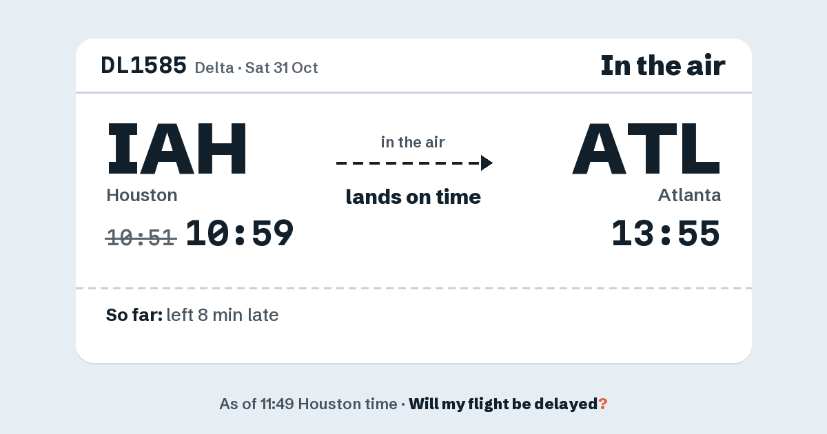 Link preview: DL1585 lands about 13:56