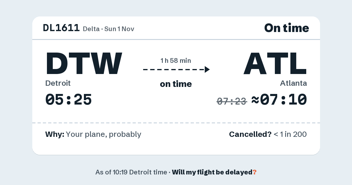 Link preview: DL1611 lands about 07:10