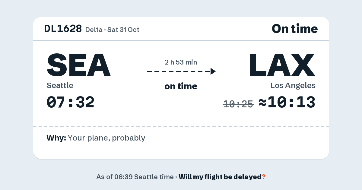 Link preview: DL1628 lands about 10:13