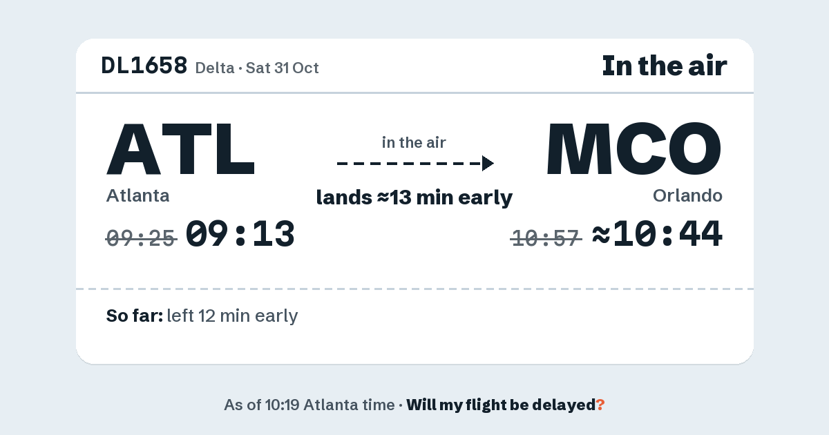 Link preview: DL1658 lands about 10:44