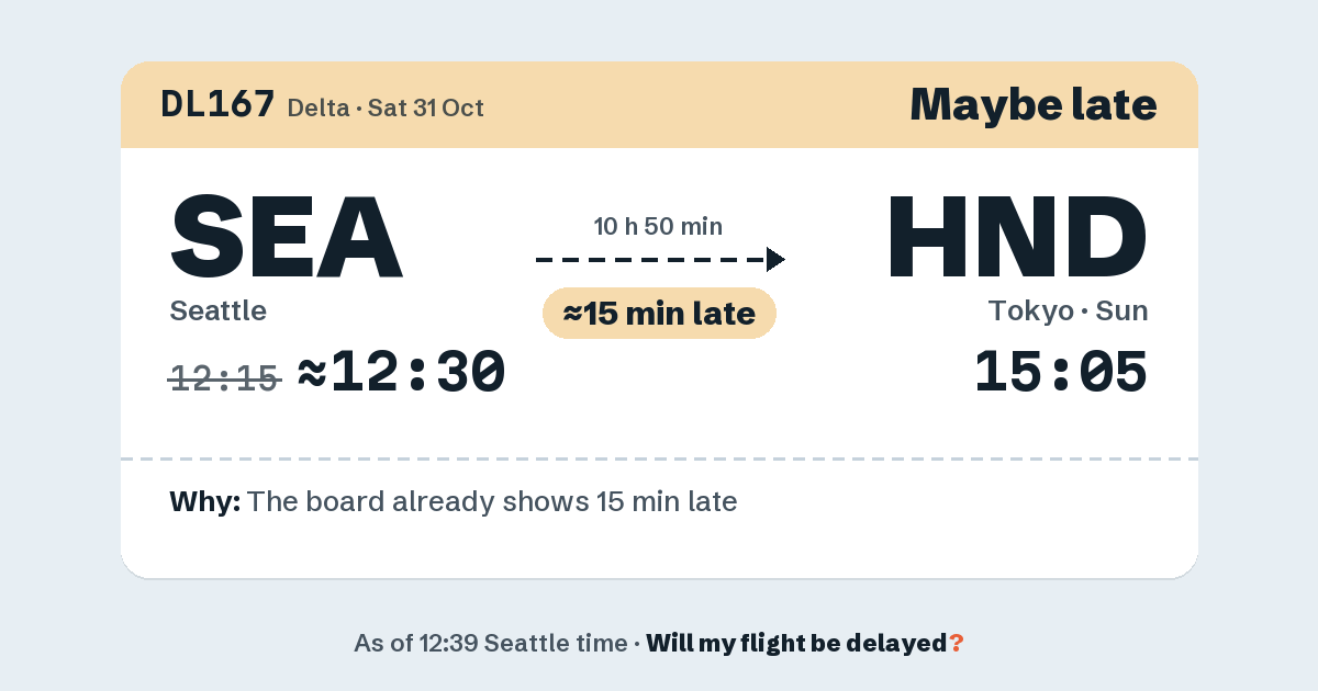 Link preview: DL167 lands about 15:07