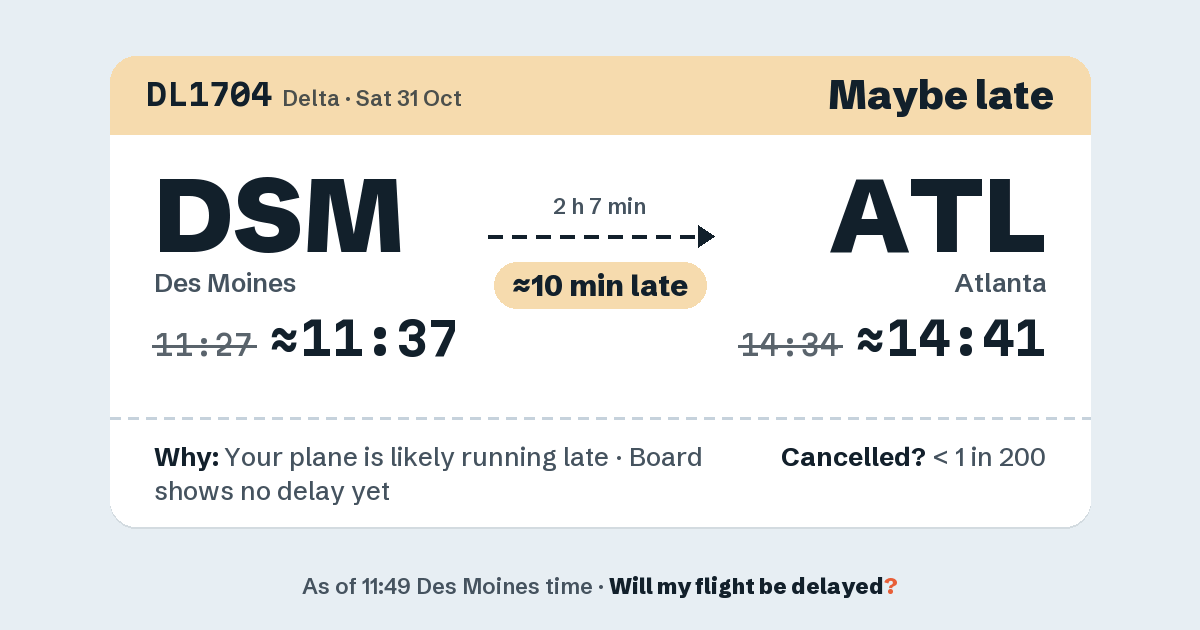 Link preview: DL1704 lands about 14:41