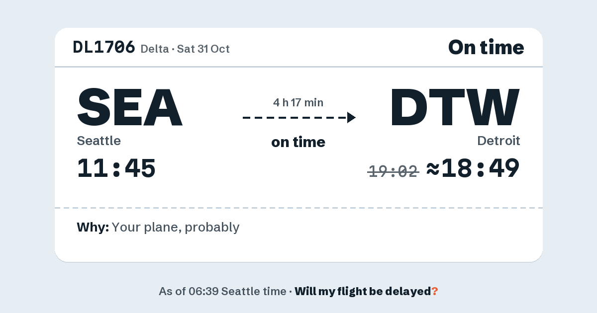 Link preview: DL1706 lands about 18:49