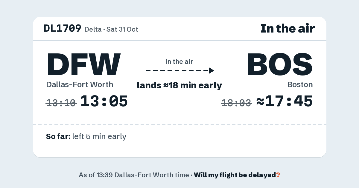 Link preview: DL1709 lands about 17:45