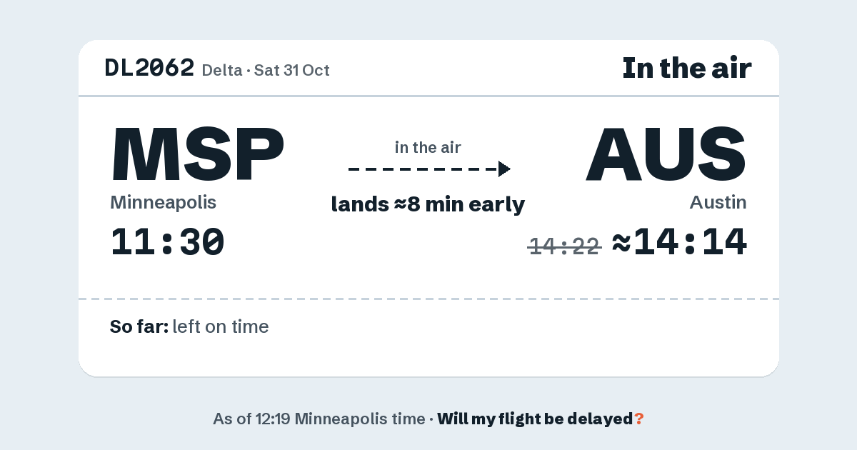 Link preview: DL2062 lands about 14:14