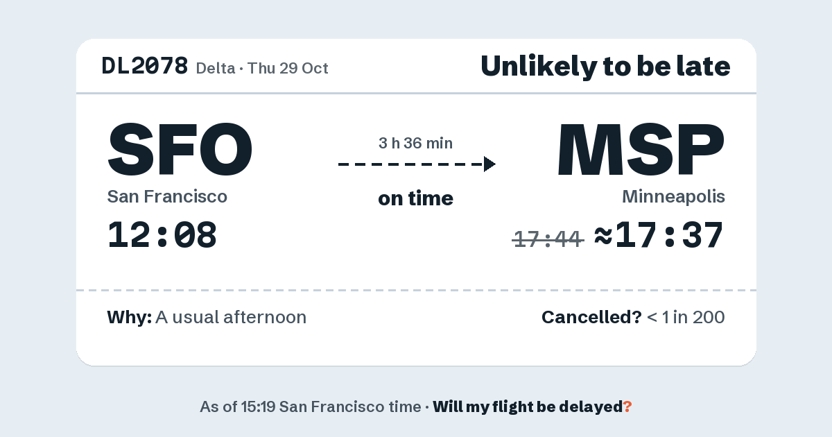 Link preview: DL2078 lands about 17:37
