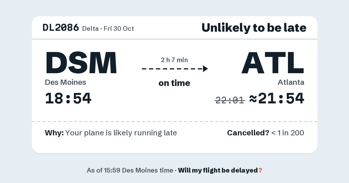 Link preview: DL2086 lands about 21:54