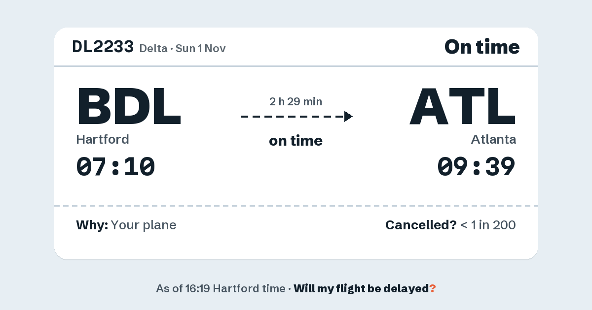 Link preview: DL2233 lands about 09:36
